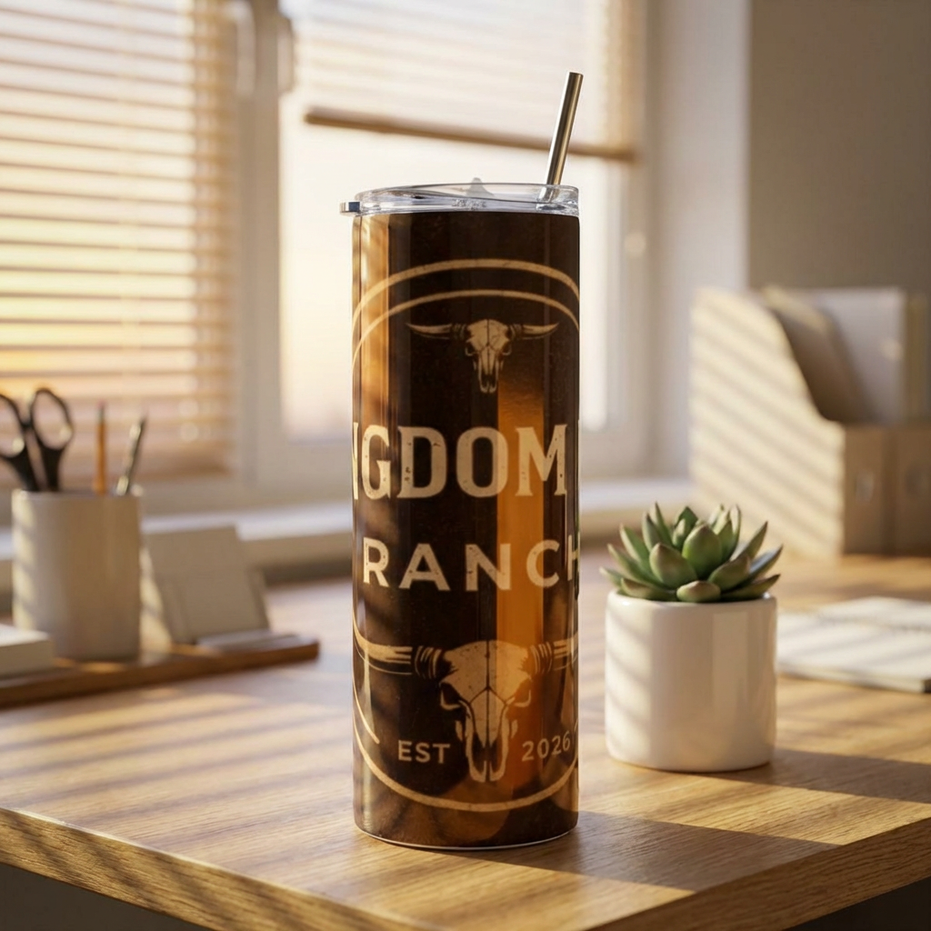 Ranch Stainless Tumbler — Kingdom Ranch 20oz Insulated Travel Cup