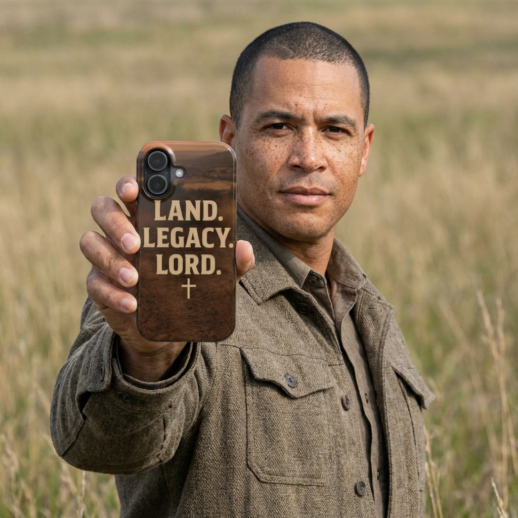 Tough Phone Case – 'Land. Legacy. Lord.' Christian Cross Protective Cover